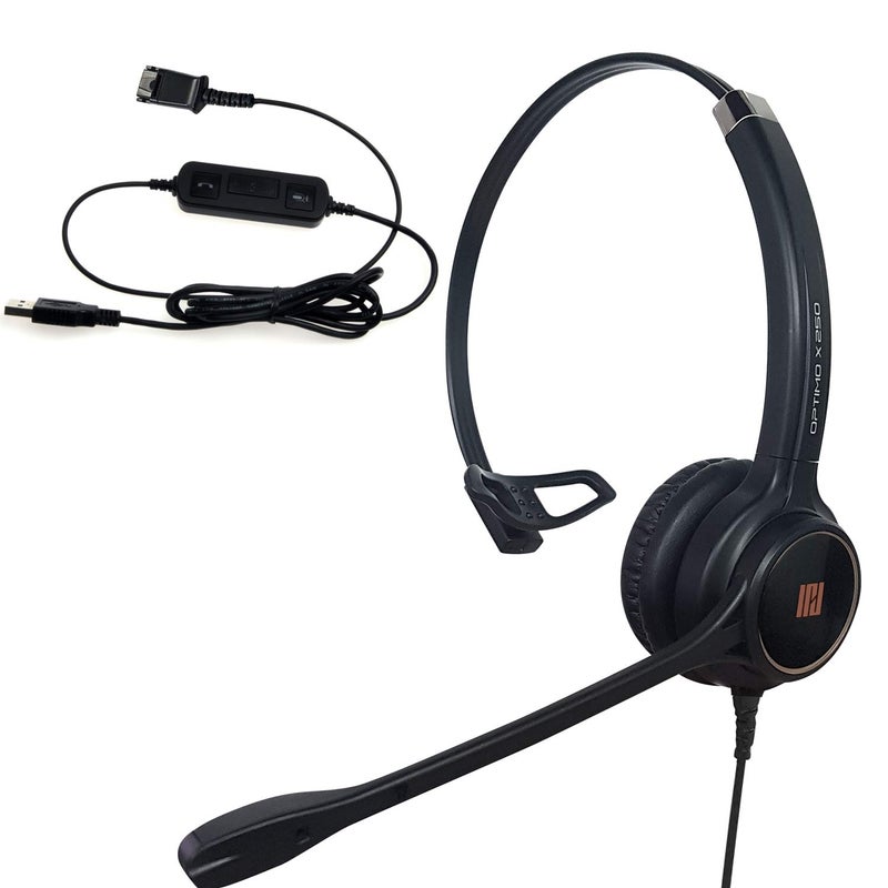 IPD IPH-250 USB Headset with Noise Cancelling Microphone for Office and Call cengter- Compatible with Skype, Microsoft Teams, Cisco Jabber, Avaya One-X and Other Soft Phones - Image 1